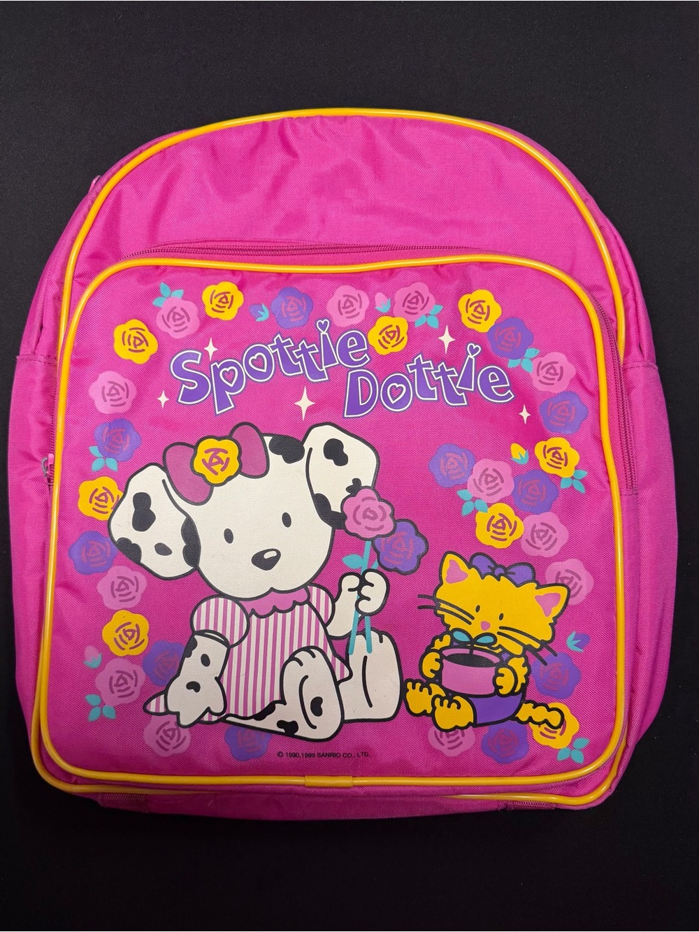 Spottie Dottie Vintage Sanrio Rare 1999 Pink Cute Backpack Bag Dog Cat Flowers